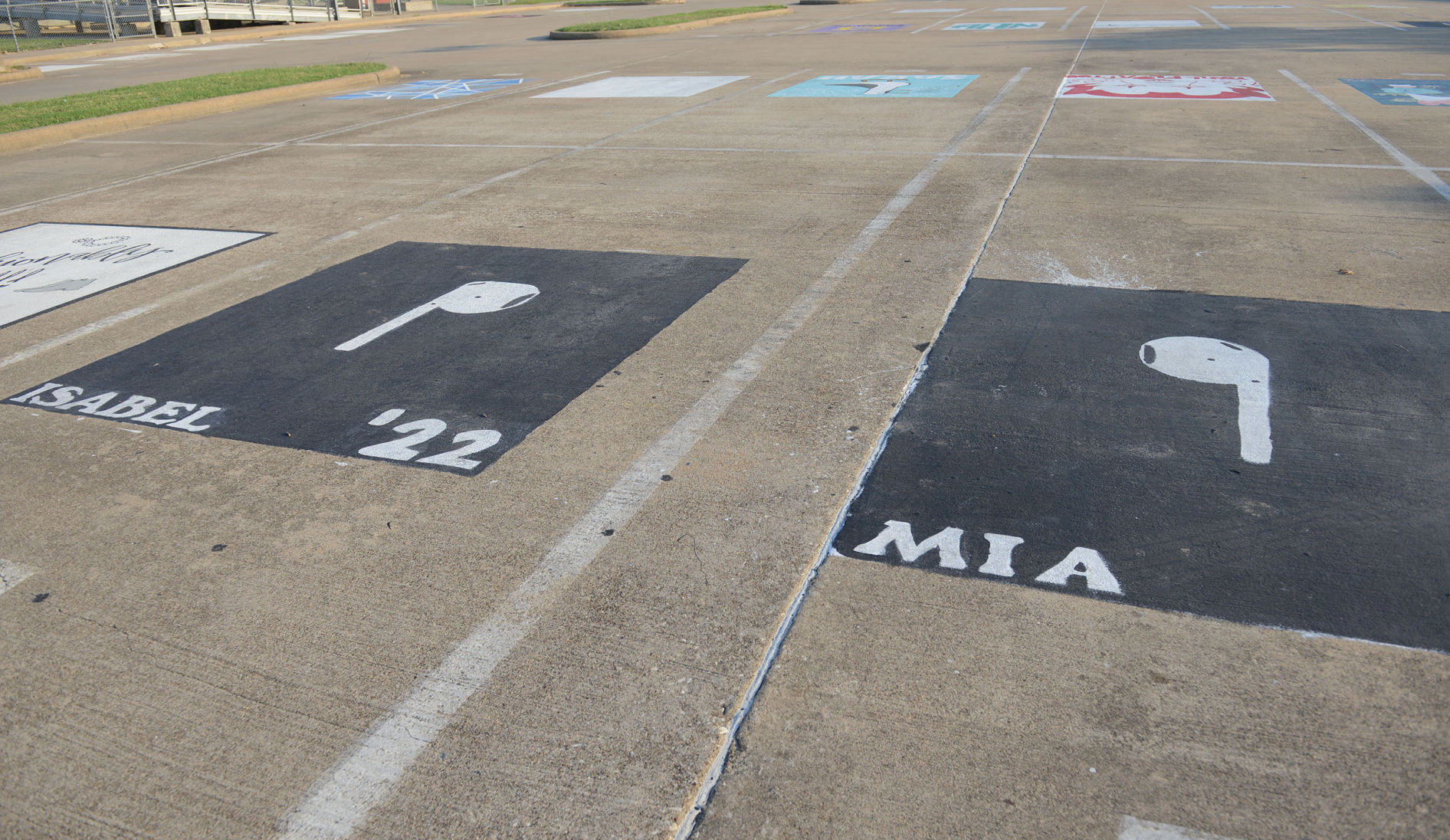 A&M Consolidated HS painted parking spots